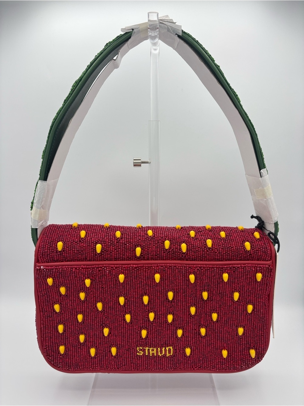 STAUD Tommy Beaded Strawberry Dream Shoulder Bag - Red - Picture 3 of 14